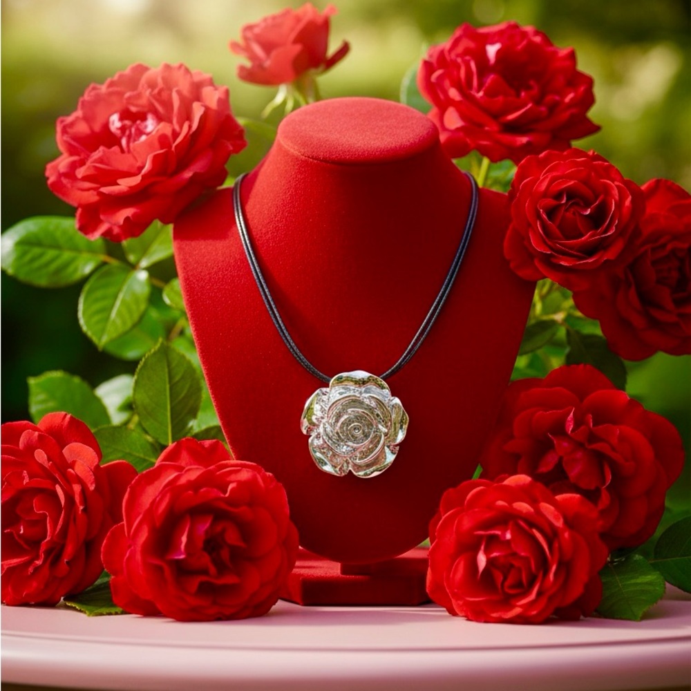 Gorgeous Rose Pendant Necklace